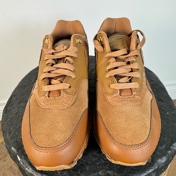 Nike Air Max 1 Premium Brown Leather Monochrome DV 3888-200 Size 8.5 Never Worn - Picture 4 of 8